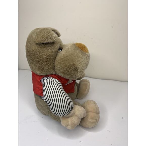 Toys House Dog Bear Plush 12” Stuffed Animal Plush Toy Vintage Red Vest Rare - Picture 5 of 8